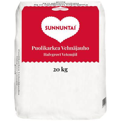 Sunnuntai Puolikarkea Vehnäjauho 20kg
