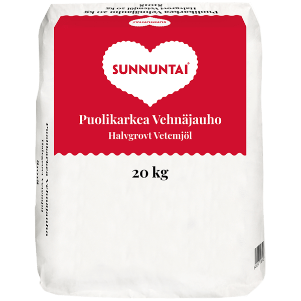 Sunnuntai Puolikarkea Vehnäjauho 20kg