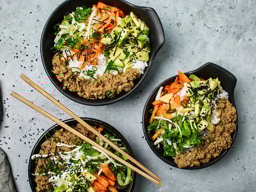 Beanit® Fava bean mince sushi bowl