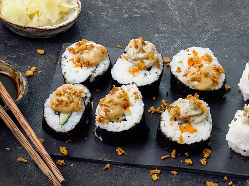 Beanit® Fava bean mince maki sushi